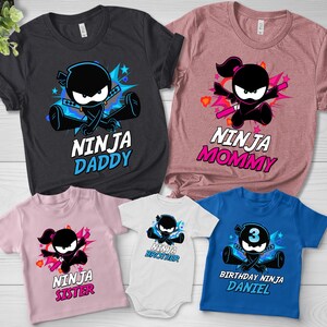 Ninja Kidz Birthday T-shirt, Ninja Kidz Themed Birthday, Personalized Birthday Outfit, Custom Birthday Shirt for Kids,Family Birthday D1EX41