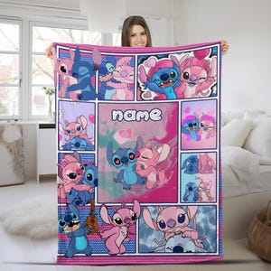 Custom Stitch Blanket, Xmas stich, Disney Blanket, Custom Name Blanket, Disney Trip Blanket, Birthday Gift, Christmas, Stitch Blanket D1FG39