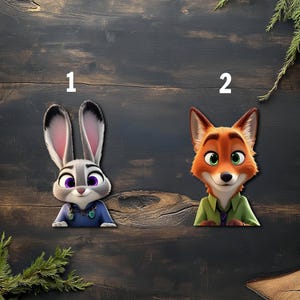 Peeker Peeking Zootopia Judy Hopps Nick Wilde Peekaboo Car Window Decals - Bumper Waterproof Stickers - Pack Stickers JCN507