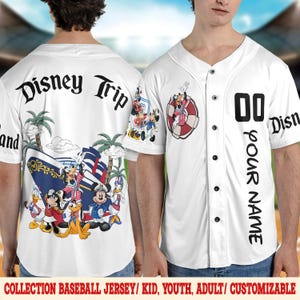 Personalize Disneyland Disney Trip With Mickey Mouse Mirror Baseball Jersey, Disney Baseball Jersey Sports, Cute Gift For Fans Disney NGPG12