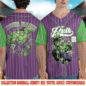Personalized Hulk Baseball Jersey, Custom Hulk Baseball Jersey, Hulk Superhero Kids Jersey, Disneyland Trip Group Shirt D2JM19