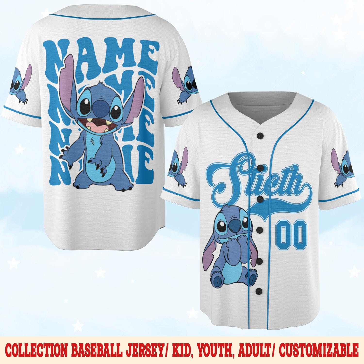 Discover Custom Disney Stitch Baseball Jersey, Disney Movie Baseball Jersey