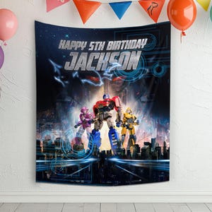 Transformers Birthday Party Backdrop/Transformers Birthday Banner/Custom Transformers Backdrop/Transformers Kids Birthday Decor C1EE04