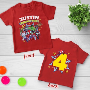 Personalized Spidey Birthday Shirt, Spidey and His Amazing Friends Family Birthday Party Shirt, Superhero Birthday Shirt C1I108