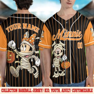 Custom Disney Mickey Halloween Collection Baseball, Personalized Baseball Team Jersey, Birthday Gift for Halloween D2JT18