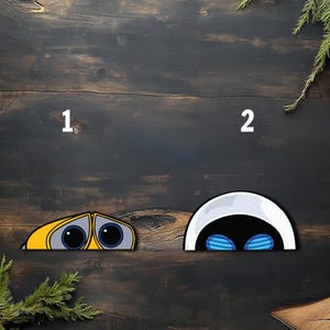 Eve Wall E Peeker Peeking Car Decal Wall Decor Bumper Cartoon Stickers Waterproof Weatherproof Laptop Tumbler Disney Movie Characters C1GZ17