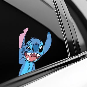 Aloha Stitch Peeker Peeking Sticker Car, Decals Waterproof Weatherproof Vinyl Laptop, Disney Characters Stitch Peekaboo Sticker NGRV18