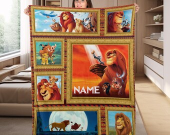 Personalized Lion King Blanket, Lion King Birthday Gift, Lion King Bedding, Personalized Baby , Baby Name Blanket, Lion King Gift BYCG22