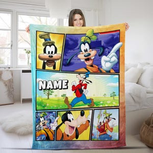 Personalized A Goofy Movie Blankets Custom Name Tapestry Christmas Gift for Boys Girls and Adults winter blankets D1E540