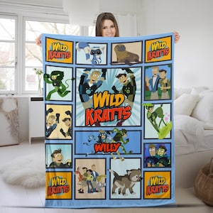 Personalization Wild Kratts Fleece Blanket, Wild Kratts Blanket, Wild Kratts Party, Christmas Gifts, Birthday Gifts For Kids D1EV06