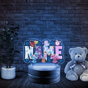 Custom Name Blue Clues Night Light, Blue Dog Room Decor,Blue Clues Cartoon Night Light,Table Lamp Room Decor,LED Light, Birthday Gift NFY430