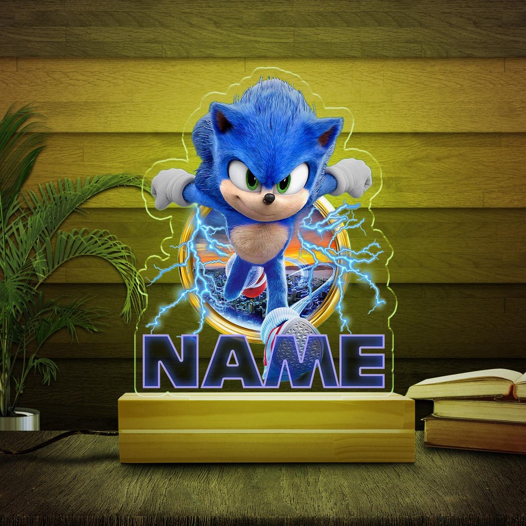 Personalized Sonic Hedgehog LED Night Light, LED Lamp