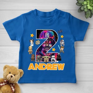 Custom Star Wars Birthday Shirt, Star wars Family Shirt, Birthday Matching Shirts, Star wars Shirt, Birthday Boy D1N325 image 2