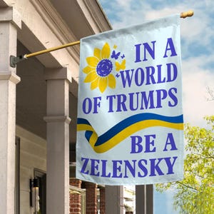 Zelensky Ukraine Flag, Zelenskyy Flag, Ukraine Flag, Ukraine Protest, Peace Flag, Anti-War, Anti Trump, Protest Flag, Democrat Flag C1EE34