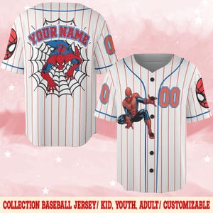 Custom Spiderman Baseball, Custom Disney Kid Youth Adult Baseball Jersey, Spider Baseball Team Outfit, Spider-Man Birthday Gift C1EZ25