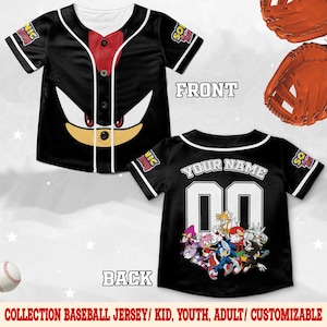 Custom Sonic The Hedgehog Baseball Jersey, Personalized Number & Name Sonic Jersey, Sonic party jersey, Birthday gift for Kids C1IF16-05