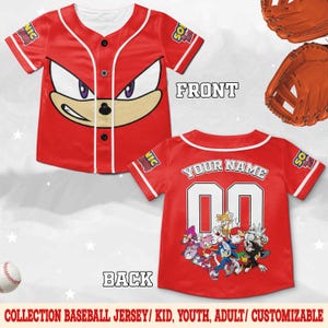 Custom Sonic The Hedgehog Baseball Jersey, Personalized Number & Name Sonic Jersey, Sonic party jersey, Birthday gift for Kids C1IF16-03