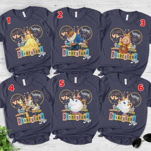 Retro Disney Beauty and The Beast Shirt, Belle, Beast, Gaston, Lumiere, Mrs Potts and Chip, WDW Disneyland Matching Family Shirt JBUR05