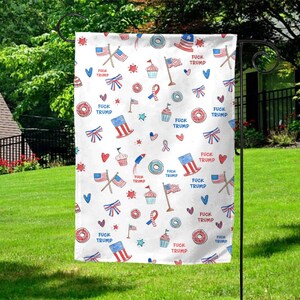 Anti-Trump, Subtle F*ck Trump Garden Flag, Garden Gifts Unique, Feline House Banner, Democrat Sign Gift, Childless Cat Lady Yard Sign D2H532