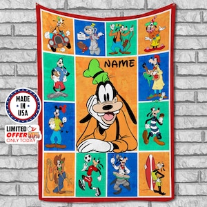 Disney Goofy Fleece Blanket Goofy Quilt Movies Blanket Max Goof Roxanne Throw Blanket for Bed Couch Sofa, Christmas Gifts CYIL78