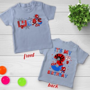 Spider Man Birthday Shirt, Superhero Birthday Boy T-Shirt, Spiderman Family Tee, Spider Birthday Party, Custom Toddler Birthday Tee D2HZ01