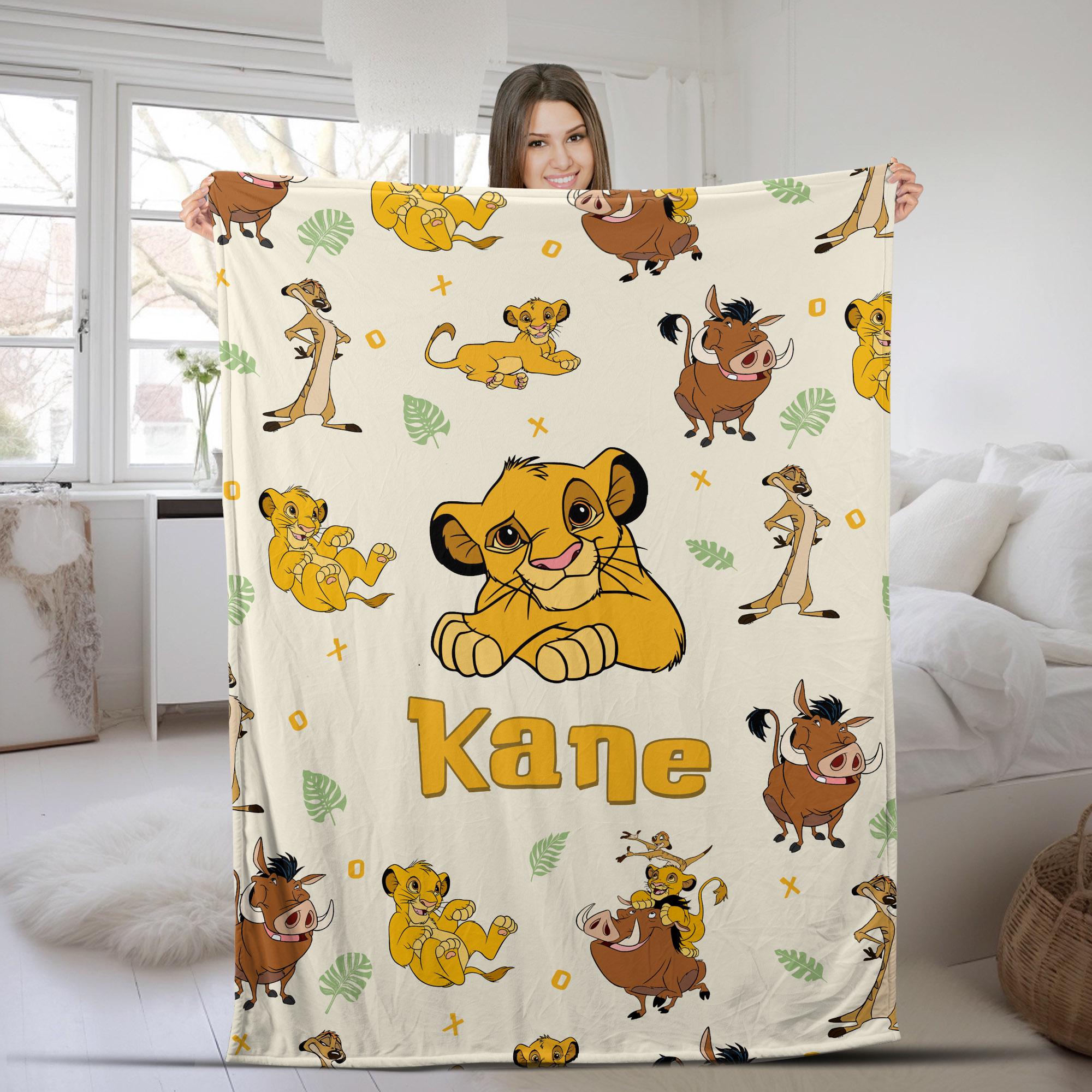 Discover Personalized Name Baby Simba and Friends Blanket , Disney Lion King Blanket