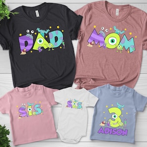 Personalized Monsters Birthday Shirt, Monsters Family Matching Shirts, Birthday Trip Shirt, Monsters Birthday Boy Party Tee D1E425