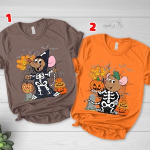 Jaq And Gus Mouse Skeleton Halloween Shirt, Disney Cinderella Princess Bibbidi Bobbidi Boo, Mickey&#39;s Not So Scary Tee, WDW Trip C1I217