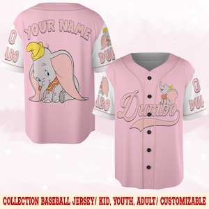 Custom Dumbo Disney Baseball Jersey, Cute Elephant Shirt, Family Disneyland Outfit, Birthday Gift for Disney Fans NGPM18