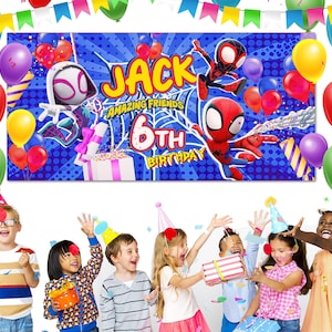Spidey and his Amazing Friends Backdrop Design, Spiderman Banner, Spidey Birthday Party D2F418