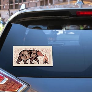 Protect Our National Parks Vinyl Bumper Stickers, Protect National Parks Car Magnets, Public Lands Car Decal, Gift For Hikers Campers C1HU06