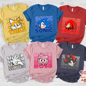 Personalized Sonic the Hedgehog Shirt, Sonic Group Shirt, Sonic Character Shirt, Sonic Family Party Shirt, Personalized Birthday C-17062316