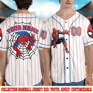 Custom Spiderman Baseball, Custom Disney Kid Youth Adult Baseball Jersey, Spider Baseball Team Outfit, Spider-Man Birthday Gift C1EZ25