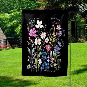 Anti-Trump, Subtle F*ck Trump Garden Flag, Garden Gifts Unique, Feline House Banner, Democrat Sign Gift, Childless Cat Lady Yard Sign D2H534