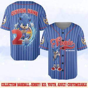 Personalized Sonic the Hedgehog Baseball Jersey, Custom Name & Number – Kids, Youth, Adult Sizes, Retro Gamer Jersey, Sonic Birthday C1FC30