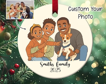 Personalized Photo Ornament, Custom Family Picture, Christmas Gift, Unique Christmas Ornament JCPL13