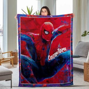 Personalized Spiderman Blanket, Spider Man Fleece Blanket, Spiderman Birthday Gift, Spider man across the spiderverse, Blanket Quilt BXMT19