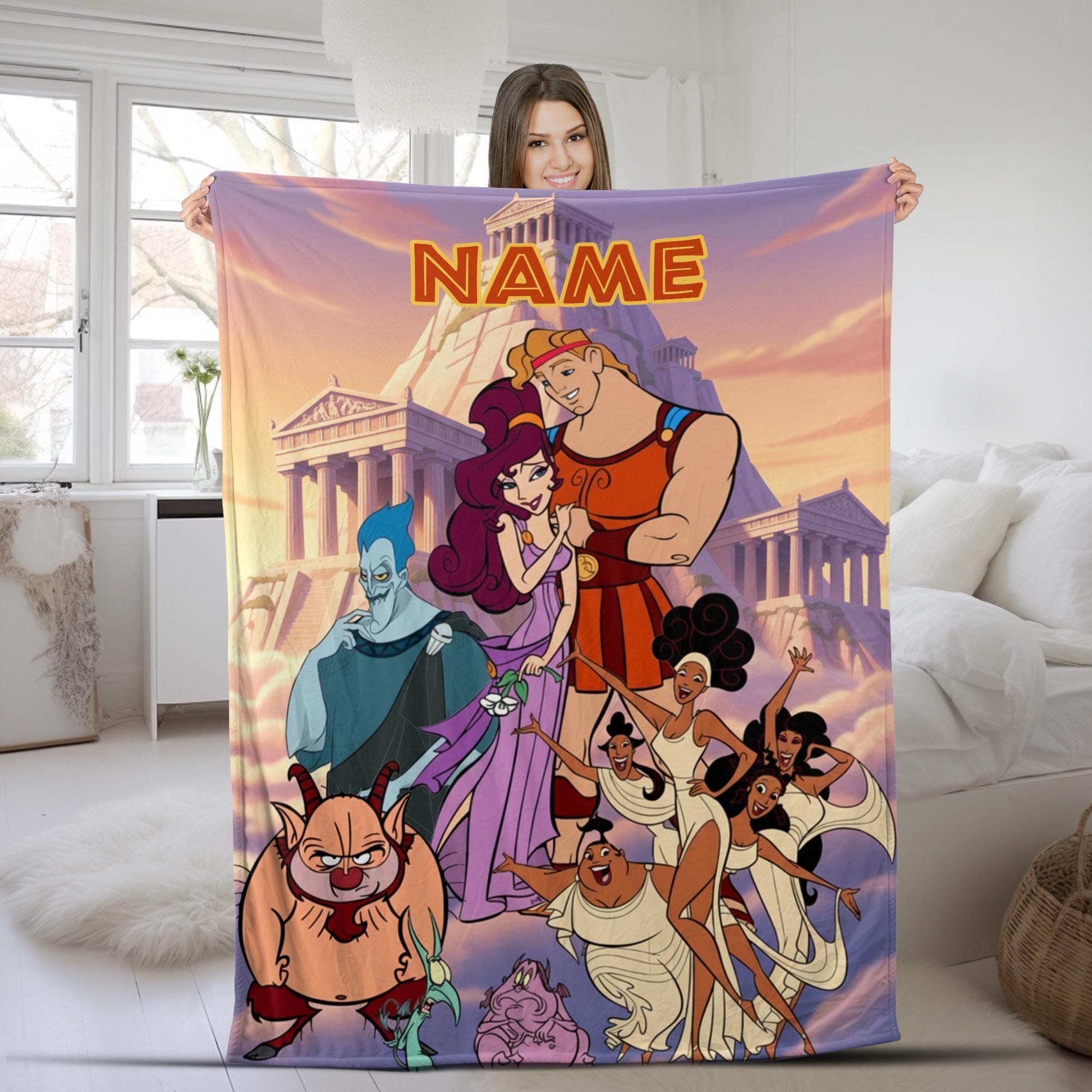 Discover Hercules Movie Fleece Blanket, Hercules Megara Hades Home Decor