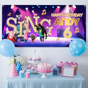 Sing 2 Personalized Birthday Party Backdrop,Sing 2 Personalized Banner,Sing 2 Poster,Sing 2 Party Supplies, Sing 2 decor C1FN05