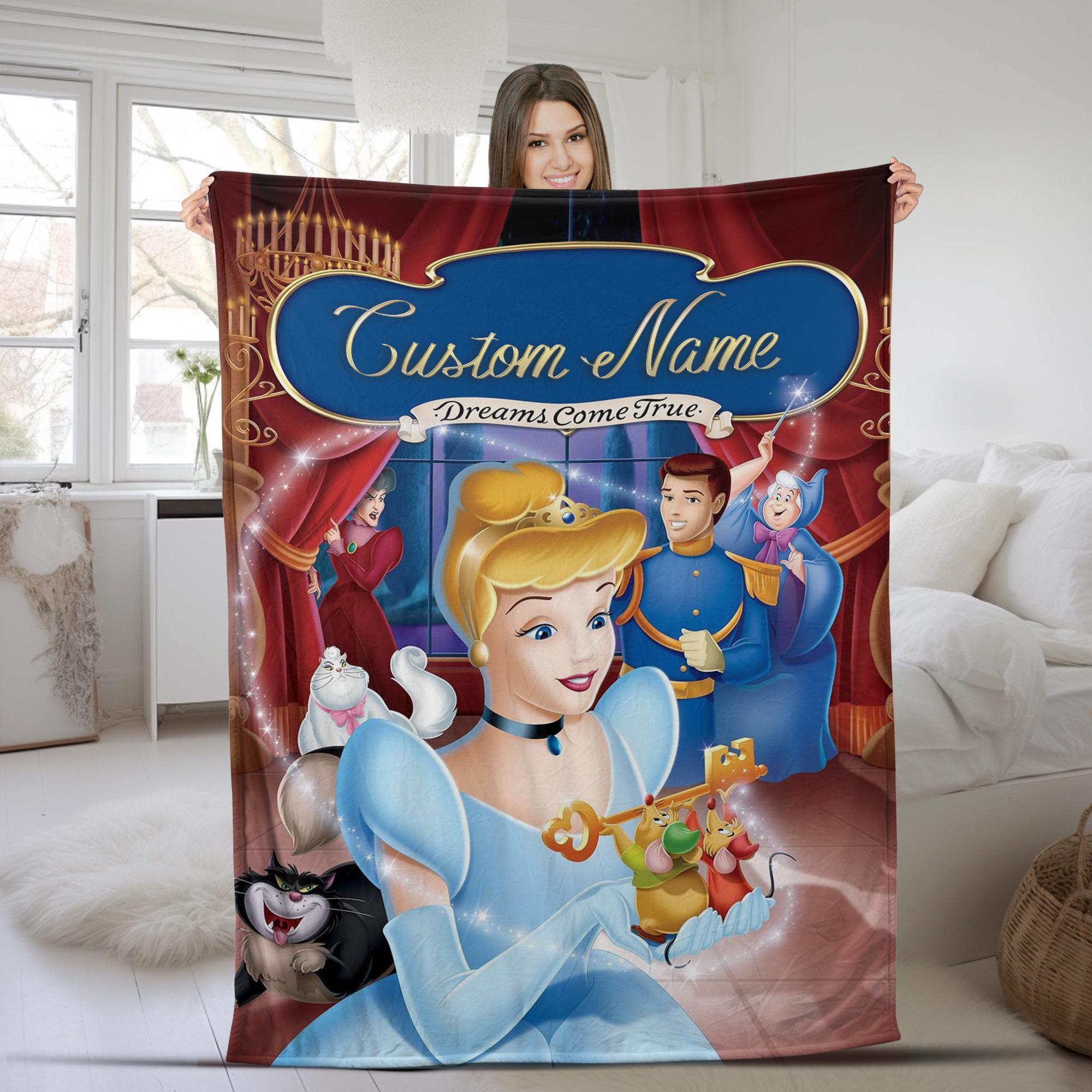 Discover Personalized Cinde Blanket, Cinde Princess Fleece Blanket, Disney Princess Blanket