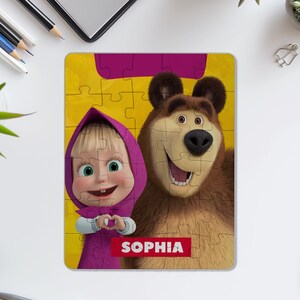Masha and the Bear Puzzle, Girl Bday, Puzzle Name, Jigsaw Puzzle For Kids, Cartoon Characters Jigsaw, Puzzle,Bday Gift For Boy Girl NFPQ29