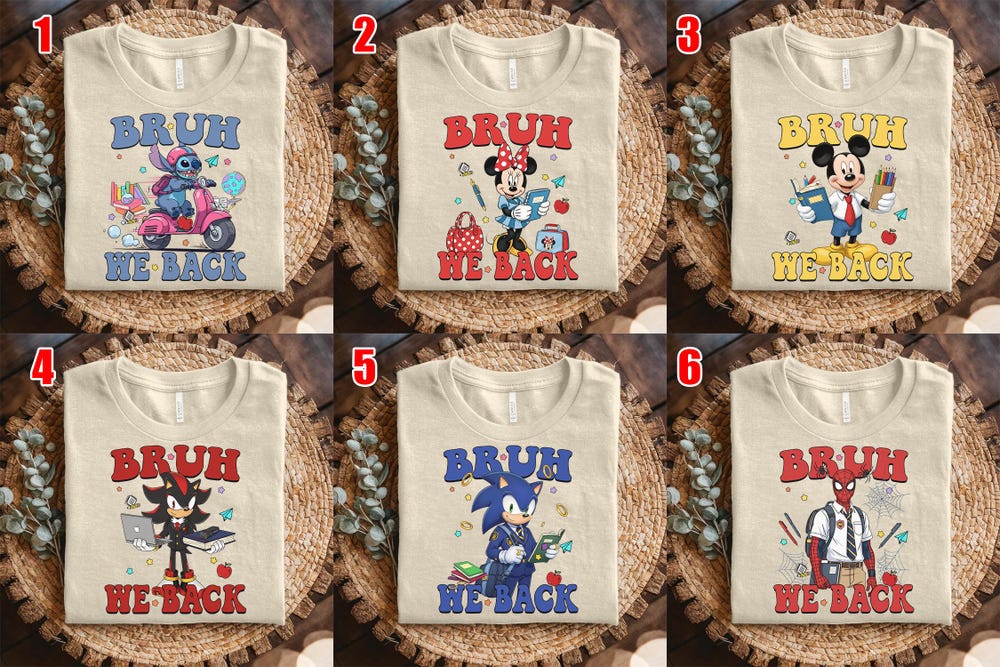Mickey Stitch Minnie Bruh We Back Shirt, Happy Back To School Shirt, Cartoon Back To School Tee, Cute Cartoon, School Shirt Bzgv14 Onlytee