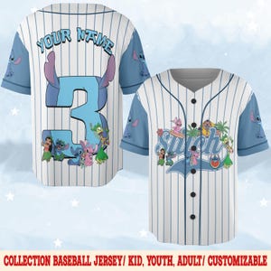 Personalized Stitch Disney Baseball Jersey, Custom Kid Youth Adult Lilo and Stitch Baseball Shirt, Magic Kingdom Trip, Birthday Gift C1IE19
