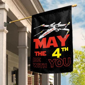 Star Wars May The 4th Be With You Flag, Jedi Galaxy Yard Decor, Darth Vader Celebration Banner, Star Wars Day Outdoor Fan Flag NGP210