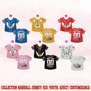 Custom Sonic The Hedgehog Baseball Jersey, Personalized Number & Name Sonic Jersey, Sonic party jersey, Birthday gift for Kids C1IF16