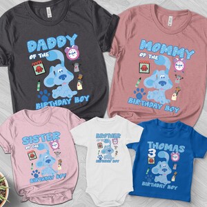 Personalized Blues Clues Dog Birthday Shirt, Blue Dog Birthday Boy/Girl Shirt, Cartoon Birthday Shirt, Blues Clues Theme Party Shirt NETJ04