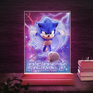 Custom Sonic The Hedgehog Night Light, Personalized Sonic Gift, Color LED Night Lam, 3D Lamp, Hedgehog Gift, Gamer Room Decor JCJP40