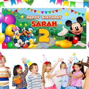Mouse Clubhouse Birthday Backdrop, Mouse Clubhouse Banner, Mickey Birthday Banner, Disney Mouse Banner, Mouse Backdrop BZDQ15