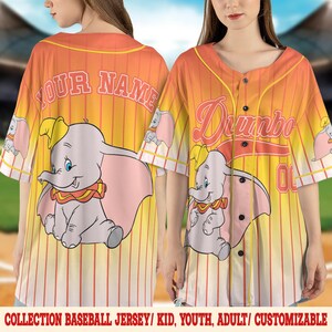 Custom Disney Dumbo Baseball, Disney Baseball Jersey Sports Team, Cute Birthday Gifts For Fans, Elephant Disneyland Family C1FM10