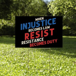 Resist Yard Sign - Resist Hate Lawn Sign,Anti-Trump Sign,Pro Women's Rights,Resist Racism,Resist Fascism Yard Sign with Metal H-Stake C1GG16